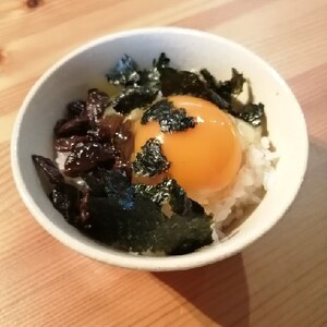 アサリの佃煮deタマゴ掛け御飯